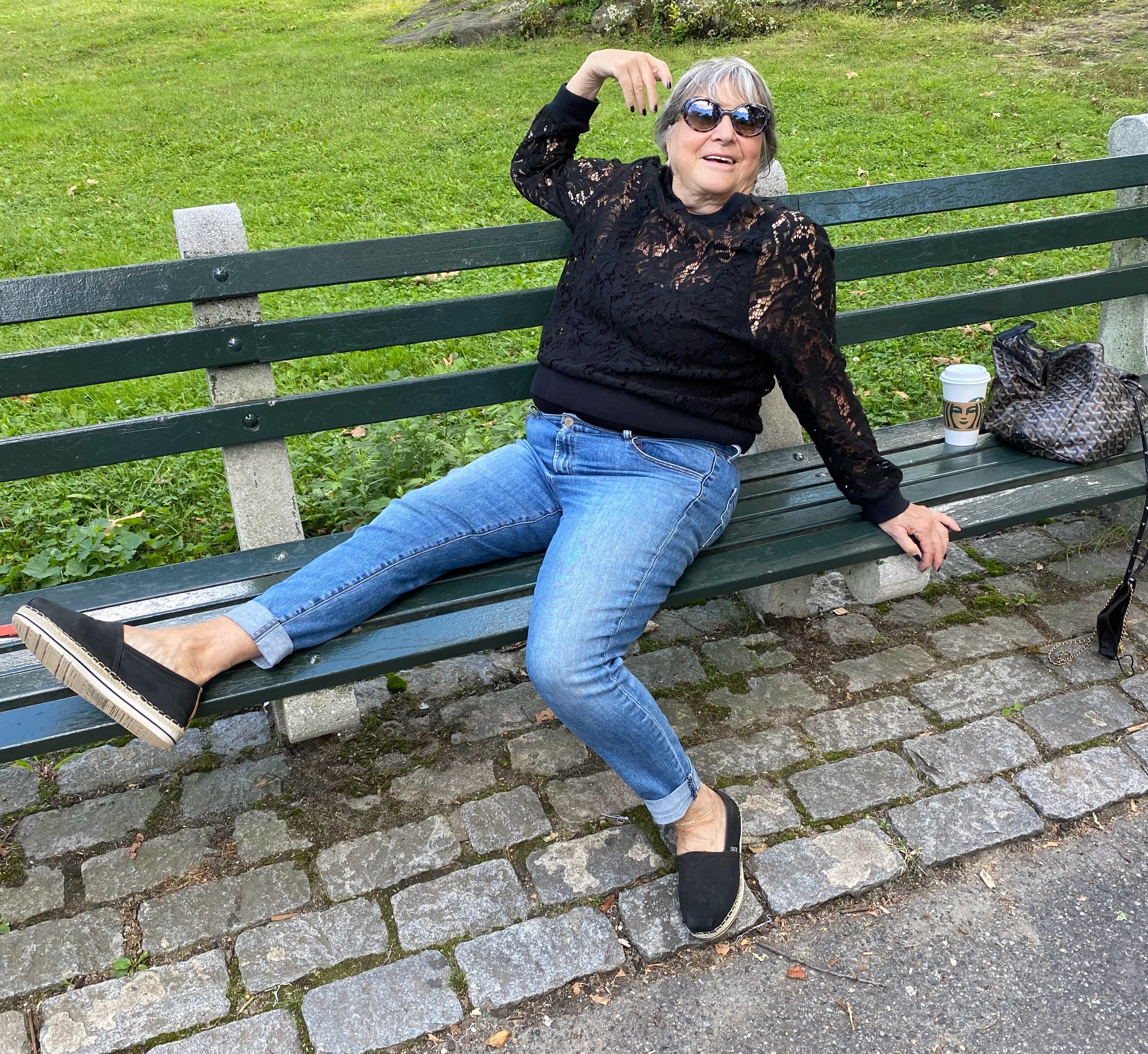 Home from LA and Bunny found her bench.