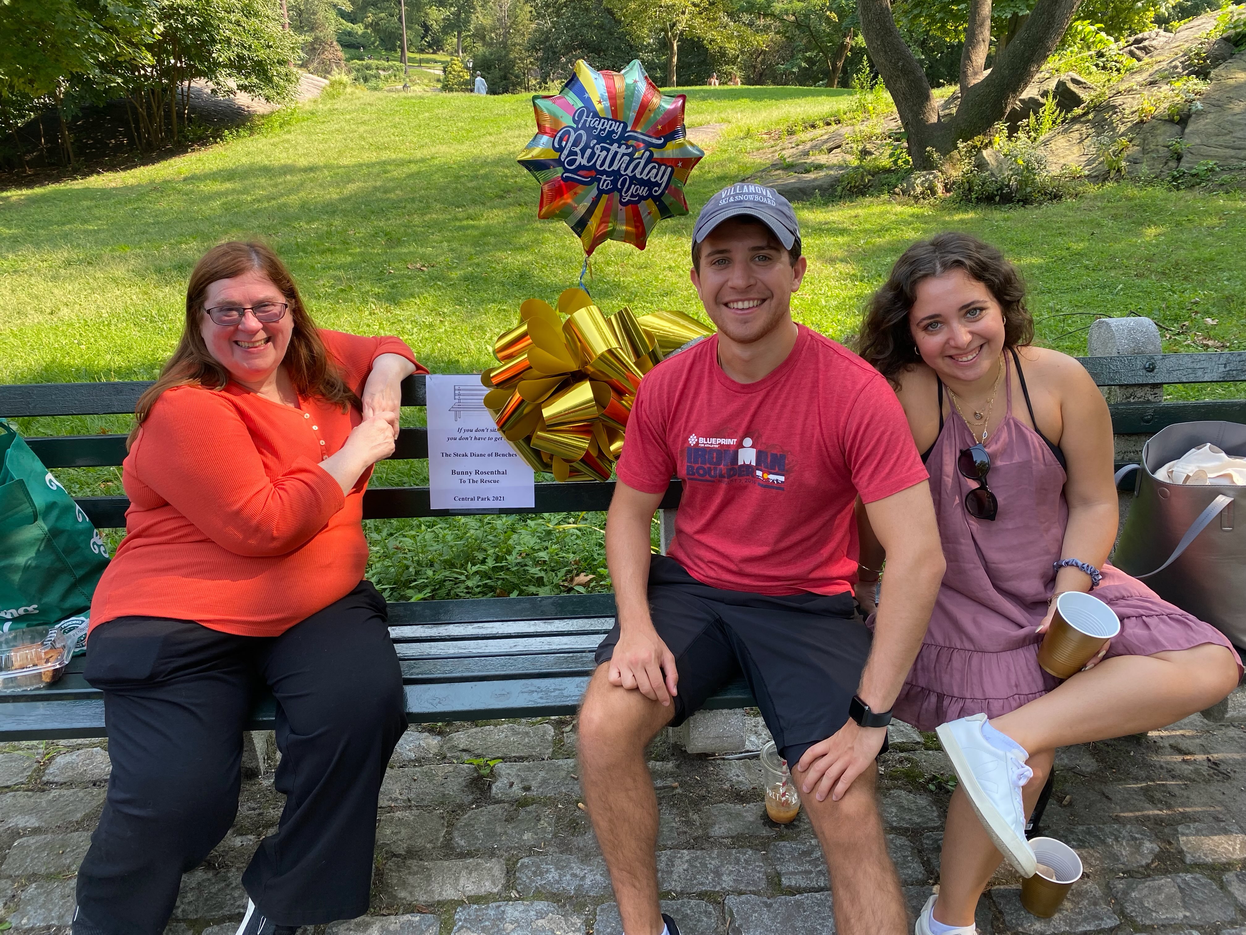 Happy 80th Birthday!!!
September 12, 2021. Bunny was in LA, visiting the Abrahams, so we FaceTimed to present her with the bench.