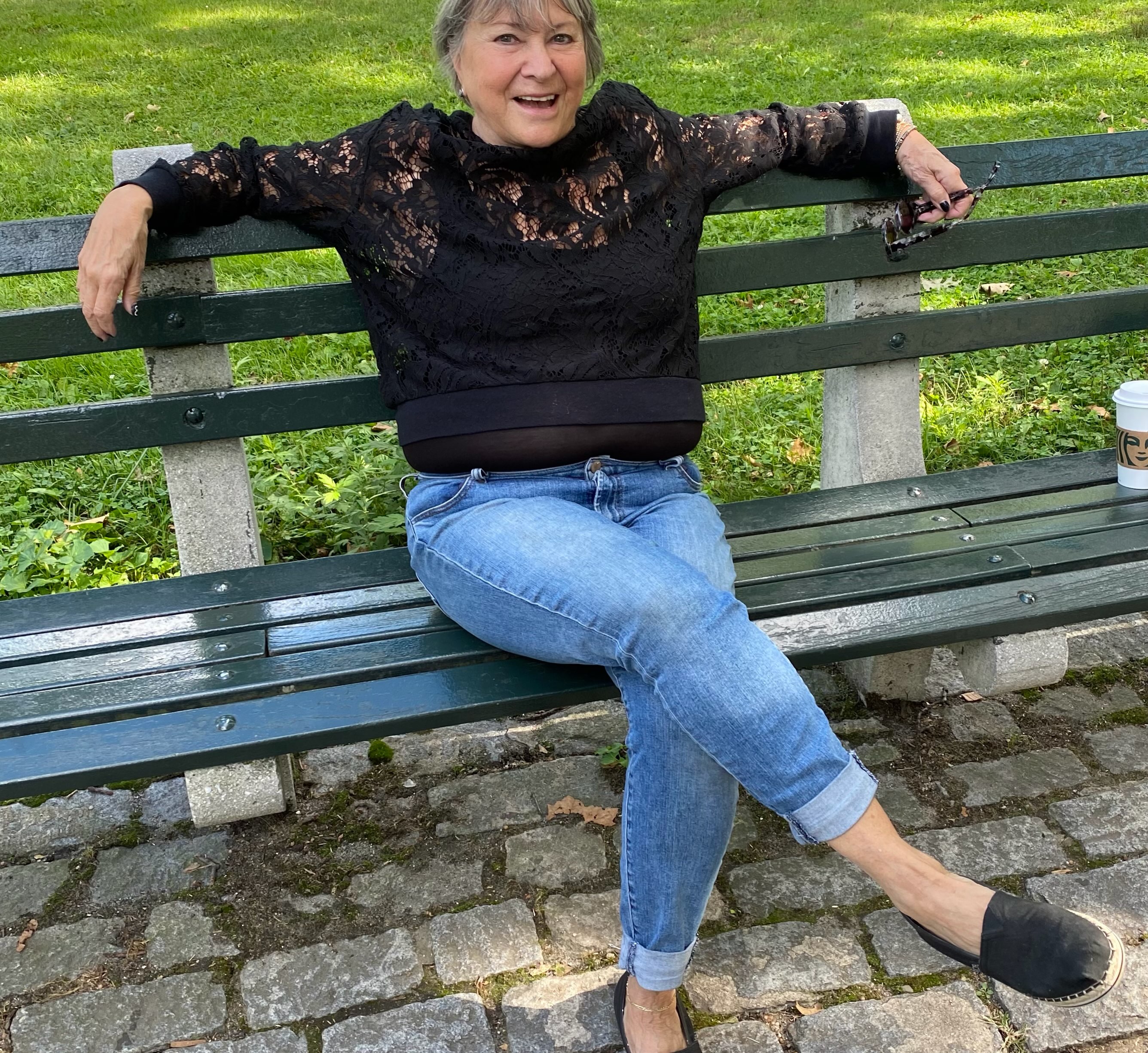 Home from LA and Bunny found her bench.